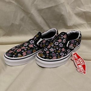 VANS Fun Floral Classic Juniors Slip On Shoes